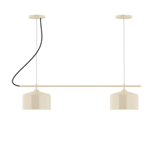 Montclair Light Works CHB419-16 - 2-Light Linear Axis Chandelier, Cream