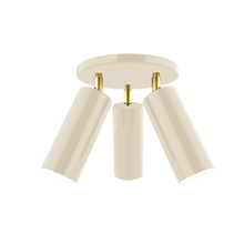 Montclair Light Works FMH440-16-91 - Martin 3-light Flush Mount, Cream with Brushed Brass Swivels