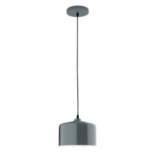 Montclair Light Works PEB419-40 - 8.5" Julia shade, black cord with canopy, Slate Gray