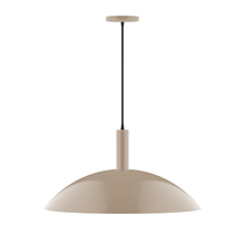 Montclair Light Works PEBX467-G15-18-C26 - 18" Chase Pendant with 6 inch white opal glass globe, ivory fabric cord with canopy, Clay