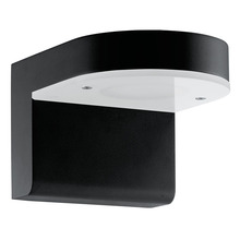 Eglo 200026A - 1 LT LED Outdoor Wall Light w/ Matte Black Finish & Satin Glass Shade