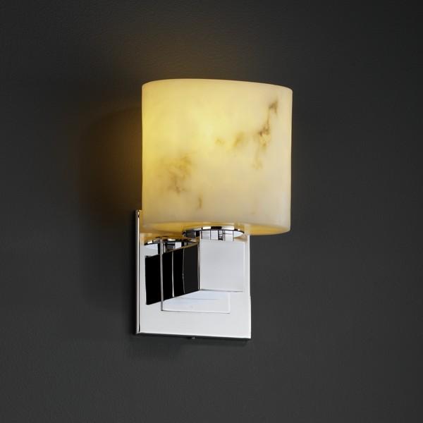 Dark Bronze No Arms Justice Design Group Lighting FSN-8707-55-MROR-DBRZ-LED1-700 Aero ADA 1 Rectangle Shade LED Light Wall Sconce 