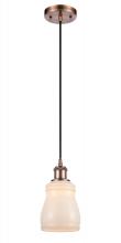 Innovations Lighting 516-1P-AC-G391 - Ellery - 1 Light - 5 inch - Antique Copper - Cord hung - Mini Pendant