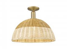 Innovations Lighting 716-1C-BB-NBD2-16-NAT - Natural Ballston Dome - 1 Light - 6 inch - Brushed Brass - Semi-Flush Mount