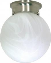 Nuvo 60/258 - 1-Light 8" Ball Ceiling Light in Brushed Nickel Finish with Alabaster Glass