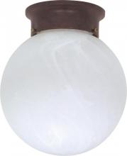 Nuvo 60/260 - 1-Light 8" Ball Ceiling Light in Old Bronze Finish with Alabaster Glass